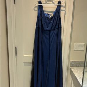Papell Boutique Deep Blue Maxi Beaded Dress 👵MT